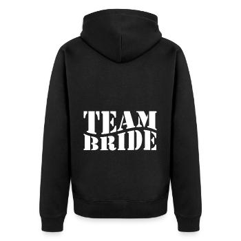 Mariage mariée marié Bachelor Bachelorette Party - Veste à capuche bio Premium Unisexe - noir - Dos - Nico (187cm)