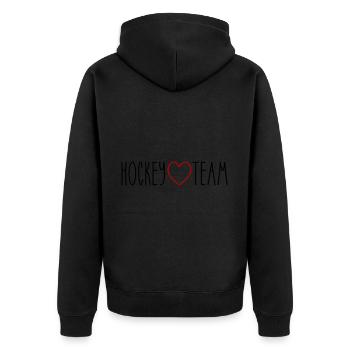 Cœur de l’équipe de hockey - Veste à capuche bio Premium Unisexe - noir - Dos - Nico (187cm)