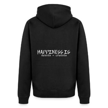 Happiness Is Debits équivaut à des crédits 8 - Veste à capuche bio Premium Unisexe - noir - Dos - Nico (187cm)