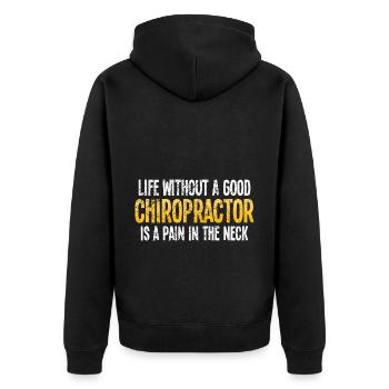 Chiropraticien Physiothérapeute Cou I Cadeau - Veste à capuche bio Premium Unisexe - noir - Dos - Nico (187cm)
