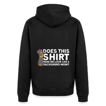 Dackel Dackel Dackel Mama Dackel Haustier - Unisex Premium Bio Zip Hoodie - Schwarz - Hinten - Nico (187cm)