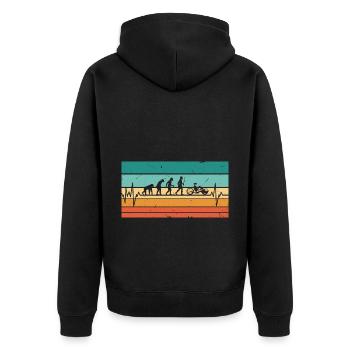 Vintage Heartbeat Handbike Bike Handbike - Unisex Premium Organic Zip Hoodie - black - Back - Nico (187cm)