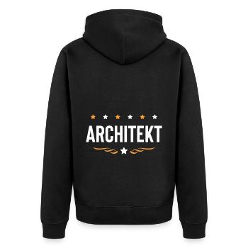 Architekt Beruf - Unisex Premium Bio Zip Hoodie - Schwarz - Hinten - Nico (187cm)