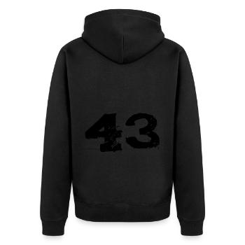 43 Maillot numéro - Veste à capuche bio Premium Unisexe - noir - Dos - Nico (187cm)