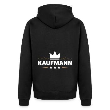 Kaufmann Beruf - Unisex Premium Bio Zip Hoodie - Schwarz - Hinten - Nico (187cm)