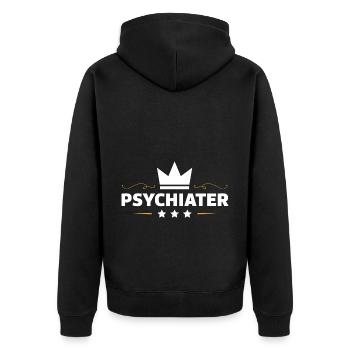 Psychiater Beruf - Unisex Premium Bio Zip Hoodie - Schwarz - Hinten - Nico (187cm)
