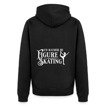 Eiskunstlauf Eisläufer Schlittschuhe Eislaufen - Unisex Premium Bio Zip Hoodie - Schwarz - Hinten - Nico (187cm)
