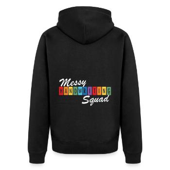 Dyslexia awareness and dyslexia teachers - Unisex Premium Organic Zip Hoodie - black - Back - Nico (187cm)