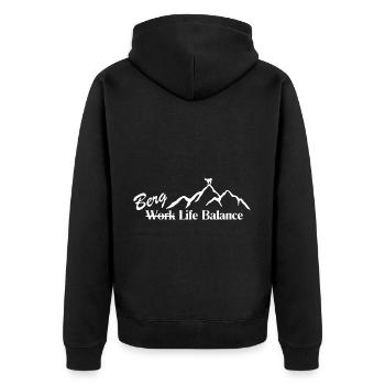 Mountain Life Balance - Unisex Premium Organic Zip Hoodie - black - Back - Nico (187cm)
