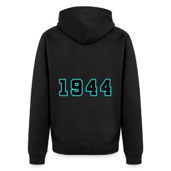 1944 Année Anniversaire - Veste à capuche bio Premium Unisexe - noir - Dos - Nico (187cm)