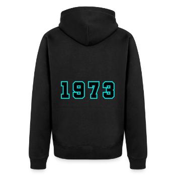 1973 Année Anniversaire - Veste à capuche bio Premium Unisexe - noir - Dos - Nico (187cm)