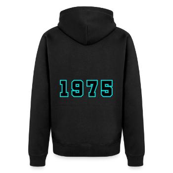 1975 Jahr Geburtstag - Unisex Premium Bio Zip Hoodie - Schwarz - Hinten - Nico (187cm)