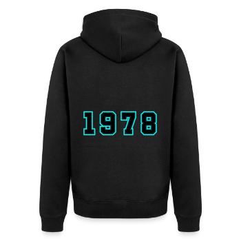 1978 Year Birthday - Unisex Premium Organic Zip Hoodie - black - Back - Nico (187cm)