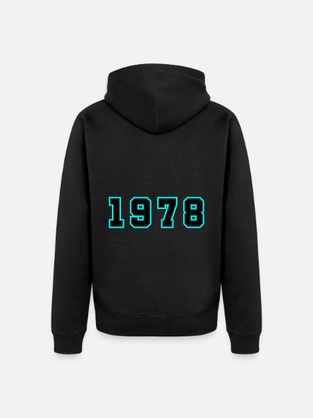 1978 Year Birthday - Unisex Premium Organic Zip Hoodie - black