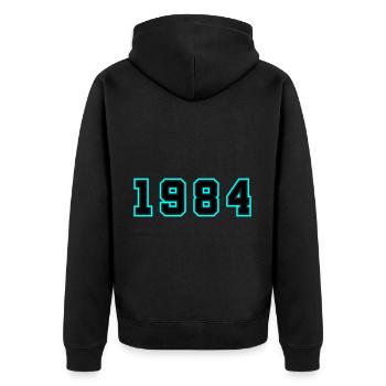 1984 Year Birthday - Unisex Premium Organic Zip Hoodie - black - Back - Nico (187cm)