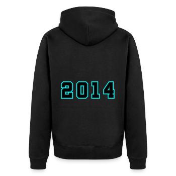 2014 Jahr Geburtstag - Unisex Premium Bio Zip Hoodie - Schwarz - Hinten - Nico (187cm)