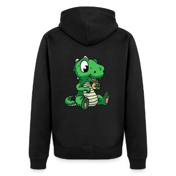 Dino Dragon Fantasy Child Cookies Birthday Gift - Unisex Premium Organic Zip Hoodie - black - Back - Nico (187cm)