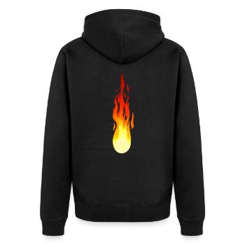 Komet Flamme Feuer Inferno Flamme feurig - Unisex Premium Bio Zip Hoodie - Schwarz - Hinten - Nico (187cm)