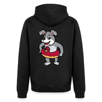 Enfant nageur Chien Natation Bain d’été - Veste à capuche bio Premium Unisexe - noir - Dos - Nico (187cm)