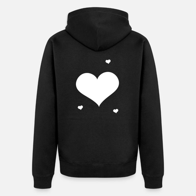 Herz Herzen Liebe - Unisex Premium Bio Zip Hoodie - Schwarz