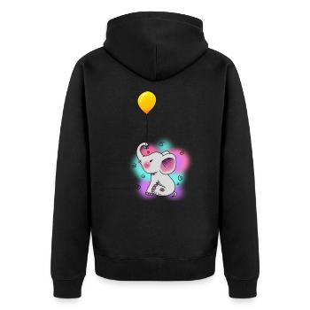 Luftballon Elefant Baby Fantasy Kinder Kleinkind - Unisex Premium Bio Zip Hoodie - Schwarz - Hinten - Nico (187cm)