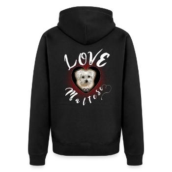 Chien maltais Puppy Endless Love - Veste à capuche bio Premium Unisexe - noir - Dos - Nico (187cm)