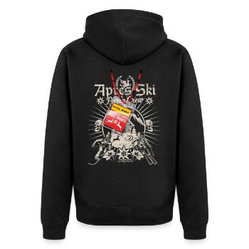 Apres Ski Party Crew - Unisex Premium Bio Zip Hoodie - Schwarz - Hinten - Nico (187cm)