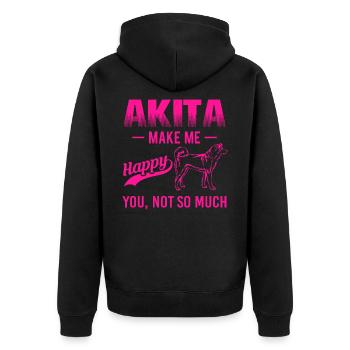 Akita Make Me Happy You Not So Much - Veste à capuche bio Premium Unisexe - noir - Dos - Nico (187cm)
