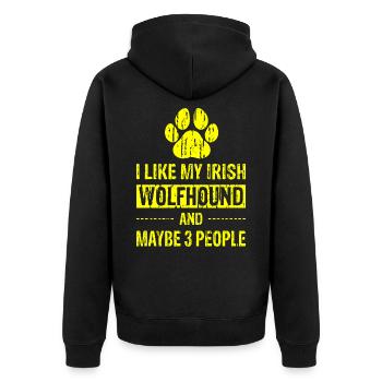 I Like My Irish Wolfhound And Maybe 3 People ye - Veste à capuche bio Premium Unisexe - noir - Dos - Nico (187cm)