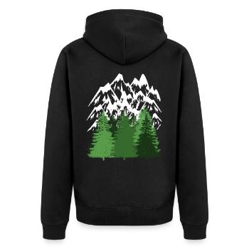 Mountain Forest Wilderness Mountains Nature Lovers Mountain - Unisex Premium Organic Zip Hoodie - black - Back - Nico (187cm)