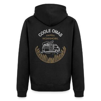 Coole Omas fahren Wohnmobil - Unisex Premium Organic Zip Hoodie - black - Back - Nico (187cm)