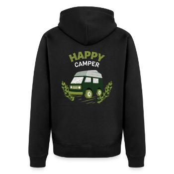 Pas du tout! Happy Camper Camping Caravane - Veste à capuche bio Premium Unisexe - noir - Dos - Nico (187cm)