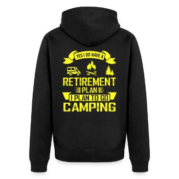 Yes I Do Have A Retirement Plan I Plan To Go - Unisex Premium Bio Zip Hoodie - Schwarz - Hinten - Nico (187cm)