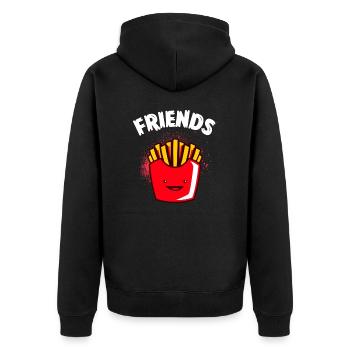 Burger und Pommes Best Friends Beste Freunde - Unisex Premium Organic Zip Hoodie - black - Back - Nico (187cm)