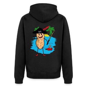 Cacahuète Boucanier Pirate Fantasy Enfants Pirates - Veste à capuche bio Premium Unisexe - noir - Dos - Nico (187cm)
