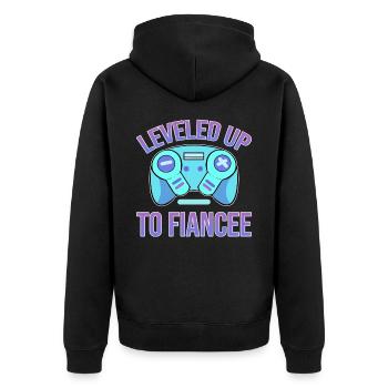 Gamer Leveled Up To Fiancee - Veste à capuche bio Premium Unisexe - noir - Dos - Nico (187cm)