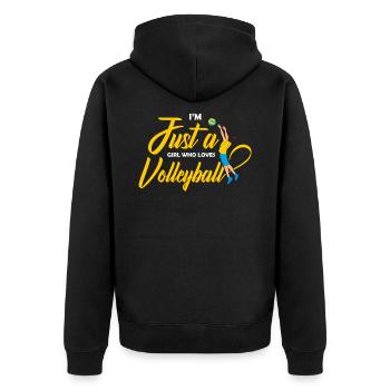 Just A Girl Who Loves Volley-ball Gifts For Teen - Veste à capuche bio Premium Unisexe - noir - Dos - Nico (187cm)