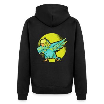 Perruche dabbing oiseau Nymphenssittich - Veste à capuche bio Premium Unisexe - noir - Dos - Nico (187cm)