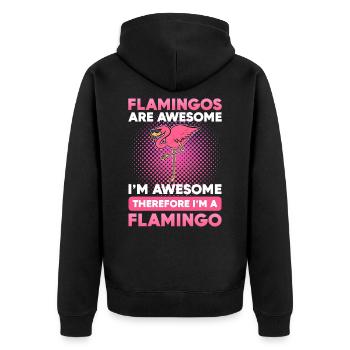 Flamingo Flamingos Are Awesome I’m Awesome - Veste à capuche bio Premium Unisexe - noir - Dos - Nico (187cm)