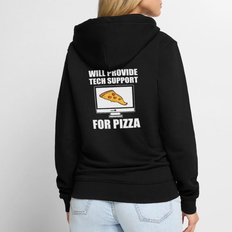 Will Provide Tech Support For Pizza Tech Support Unisex Premium Organic Zip Hoodie