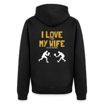 J'Aime Ma Femme Padel Tennis Padel Tennis Padel - Veste à capuche bio Premium Unisexe - noir - Dos - Nico (187cm)