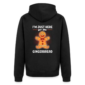 I'm Just Here For The Gingerbread Gingerbread Man - Unisex Premium Bio Zip Hoodie - Schwarz - Hinten - Nico (187cm)