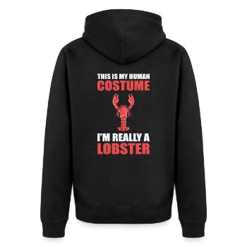 This is My Human Costume I'm Really a Lobster Red - Unisex Premium Bio Zip Hoodie - Schwarz - Hinten - Nico (187cm)