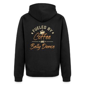 Alimenté Par Le Café Et La Danse Du Ventre - Veste à capuche bio Premium Unisexe - noir - Dos - Nico (187cm)