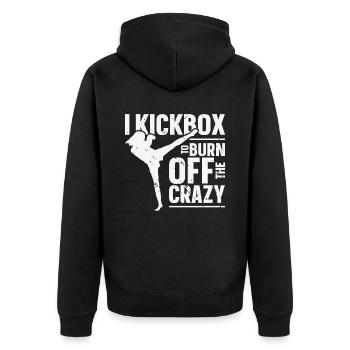 Je kickbox pour brûler le kickboxing fou - Veste à capuche bio Premium Unisexe - noir - Dos - Nico (187cm)