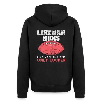 Les mamans de ligne aiment le football américain normal - Veste à capuche bio Premium Unisexe - noir - Dos - Nico (187cm)