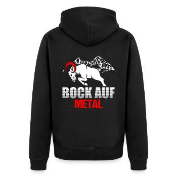 Heavy Metal Bock Auf Metal - Unisex Premium Bio Zip Hoodie - Schwarz - Hinten - Nico (187cm)