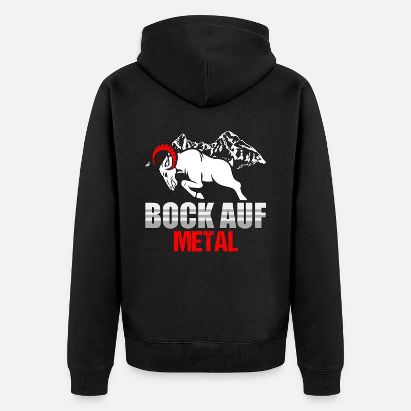 Heavy Metal Bock sur Métal - Veste à capuche bio Premium Unisexe - noir