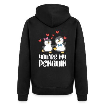 You're my Penguin Valentines Day Couples - Unisex Premium Organic Zip Hoodie - black - Back - Nico (187cm)
