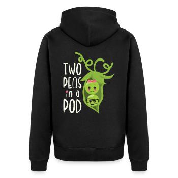 Two Peas in a Pod Valentines Day In Love - Unisex Premium Organic Zip Hoodie - black - Back - Nico (187cm)
